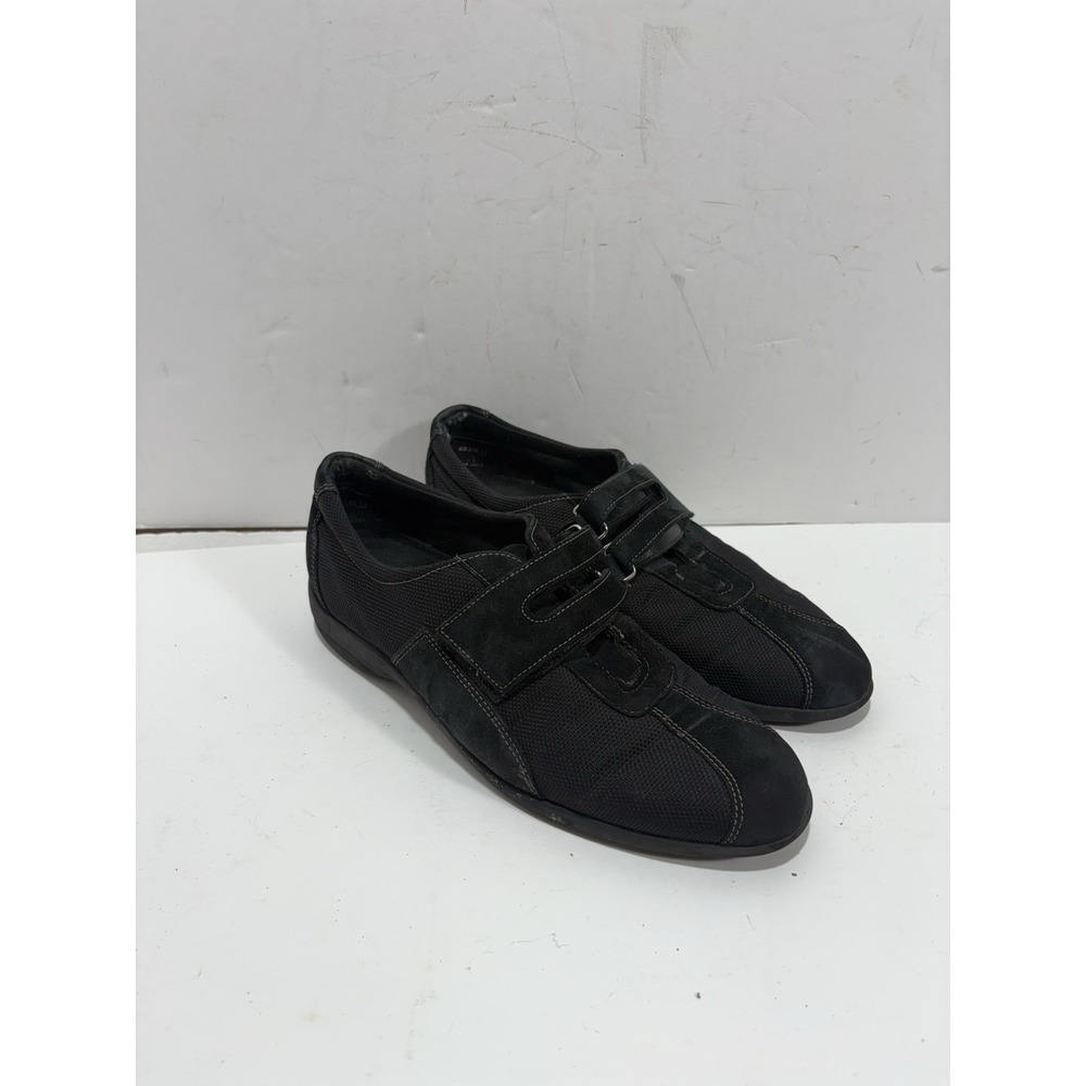 MUNRO Joliet‎ Black Suede & Fabric Comfort Hook & Loop Shoes Women's Sneakers 7